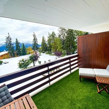 Studio Cosy Au Calme Avec Terrasse Vue Sur Alpes Crans-Montana Exterior photo